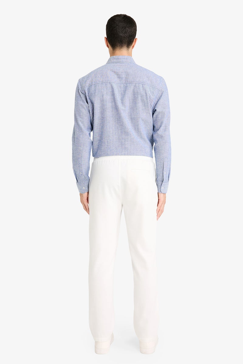 DeFacto White Man Soft Textured Jogger Pants Casual - Image 5